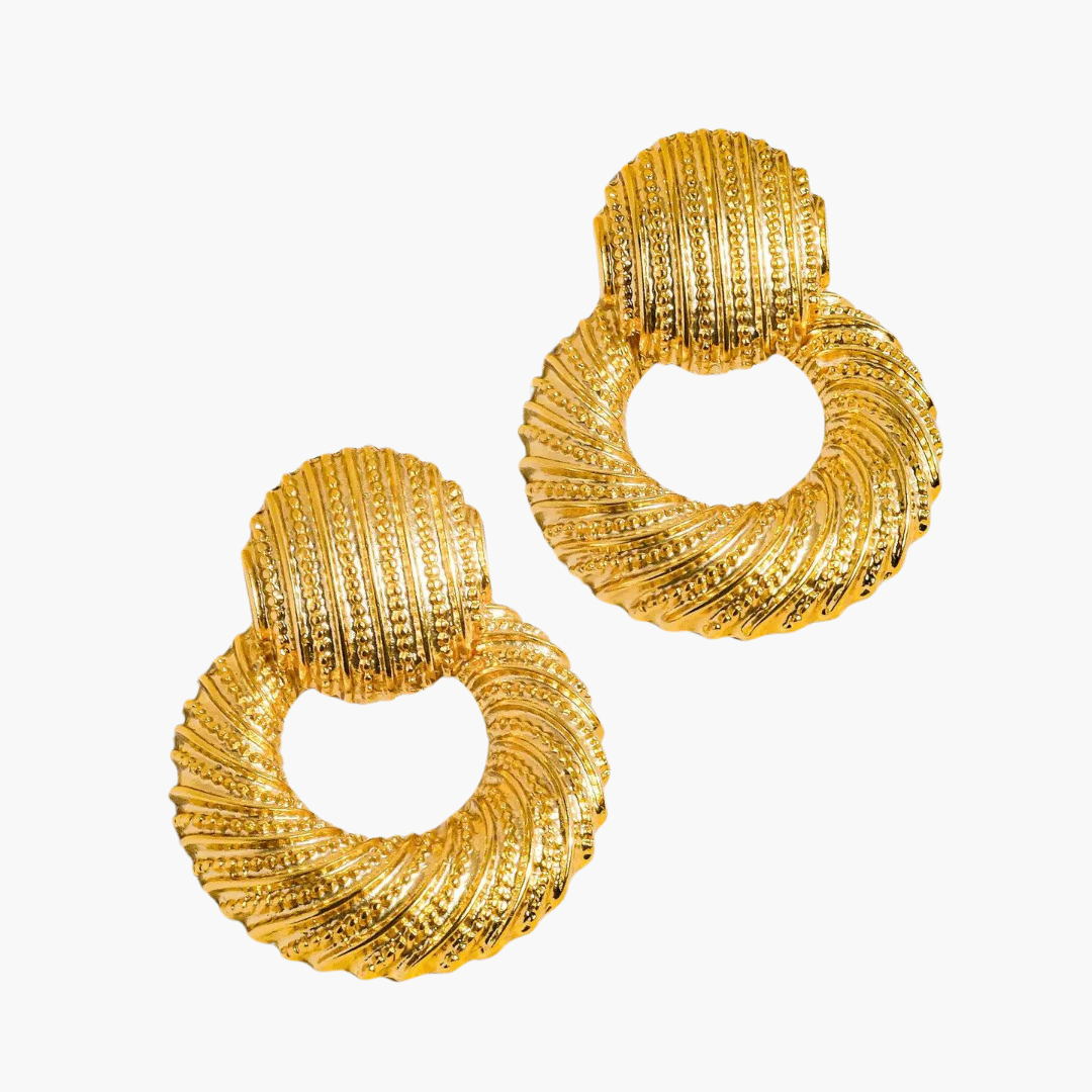 Loretta 18K Gold Plated Classic Round Hoop Earring