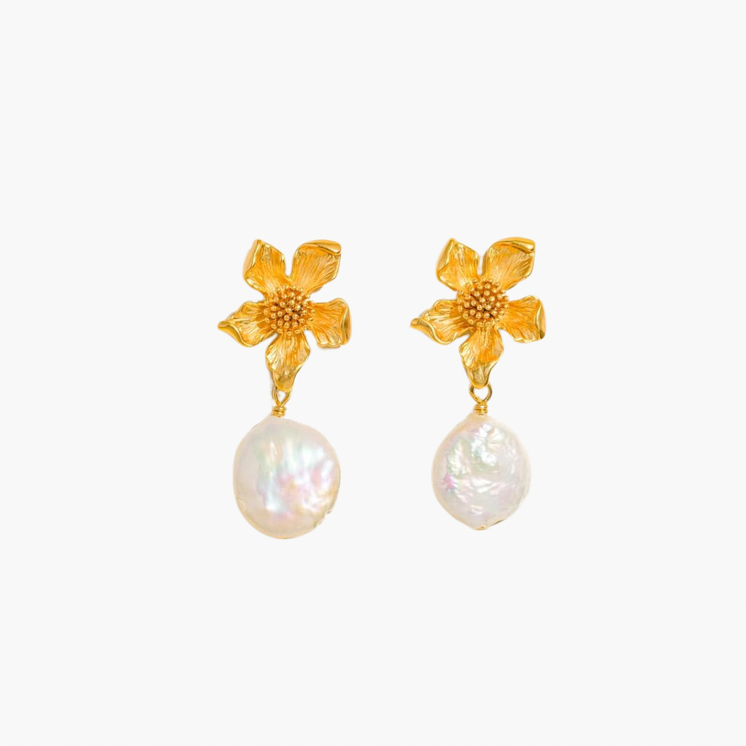 Thea 18K Gold Plated Vintage Bohemian Floral Earrings