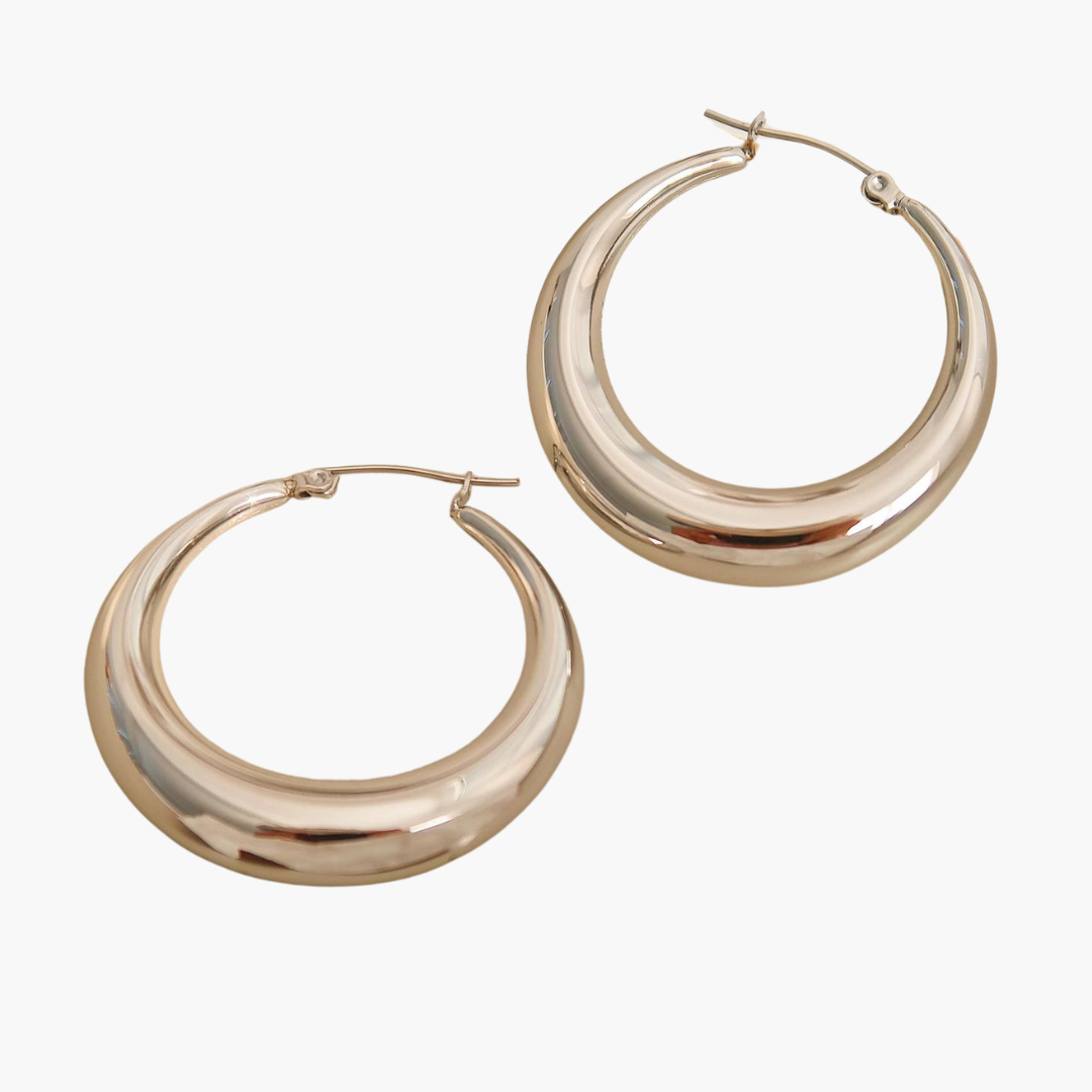 Galene Classic Large Silver Hoop Earring