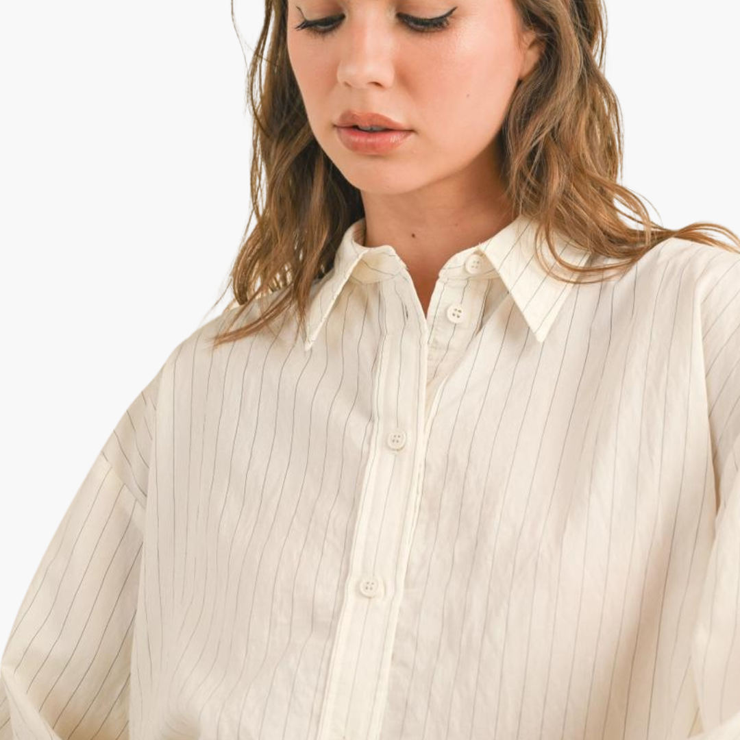 Pinstriped Button Down Shirt