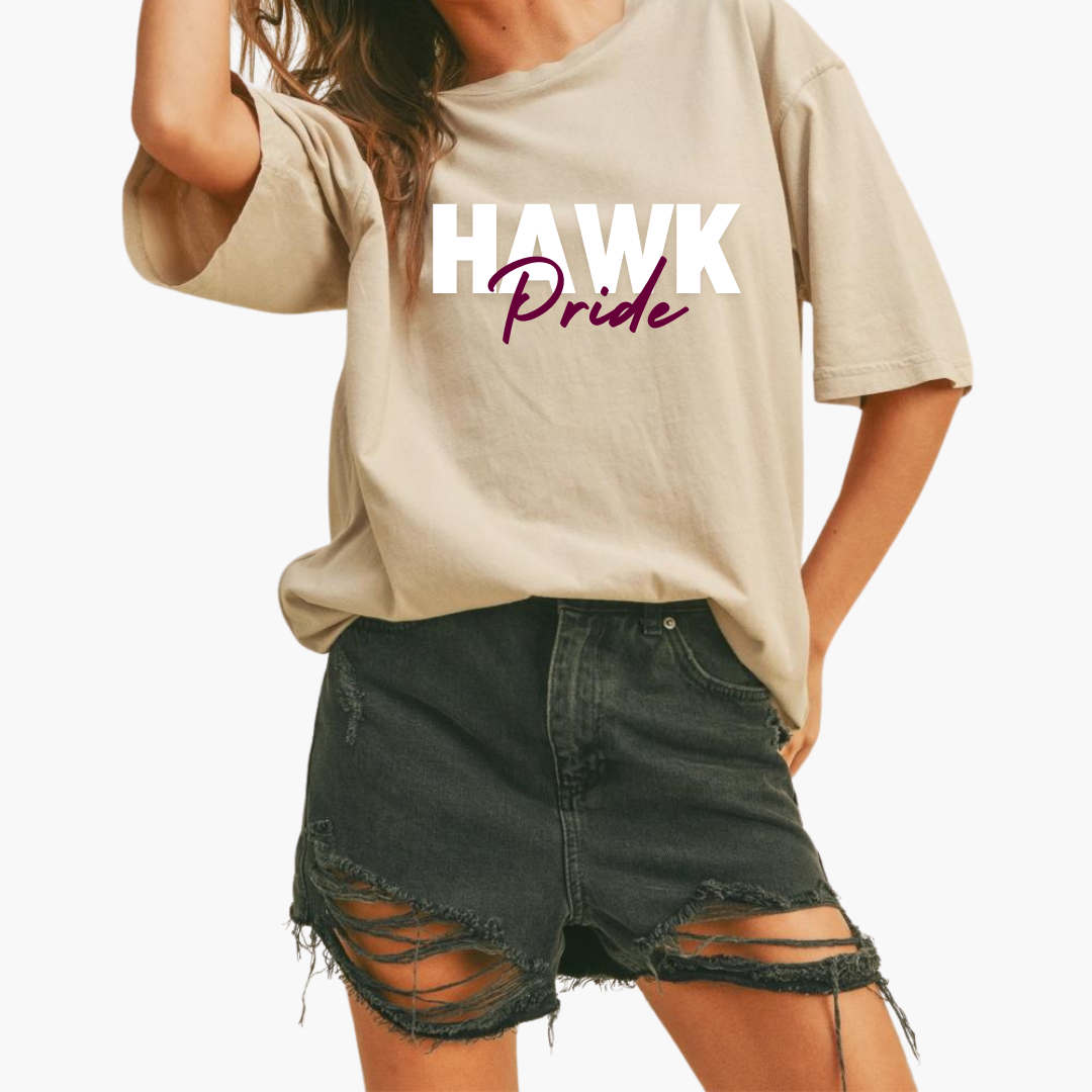 Hawk Pride Tan Oversized Tee