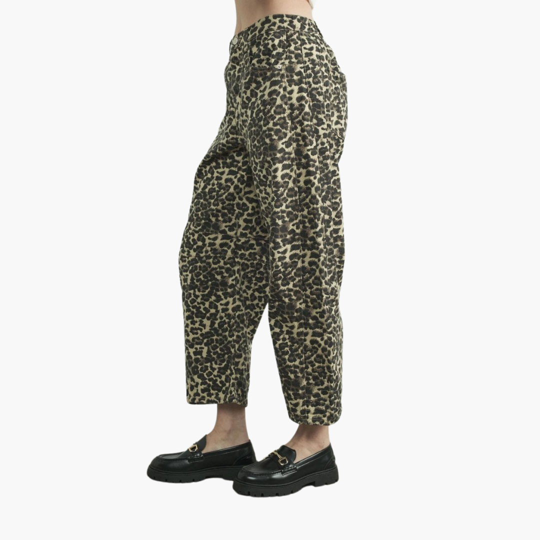 Leopard Slouch Relaxed Fit Denim