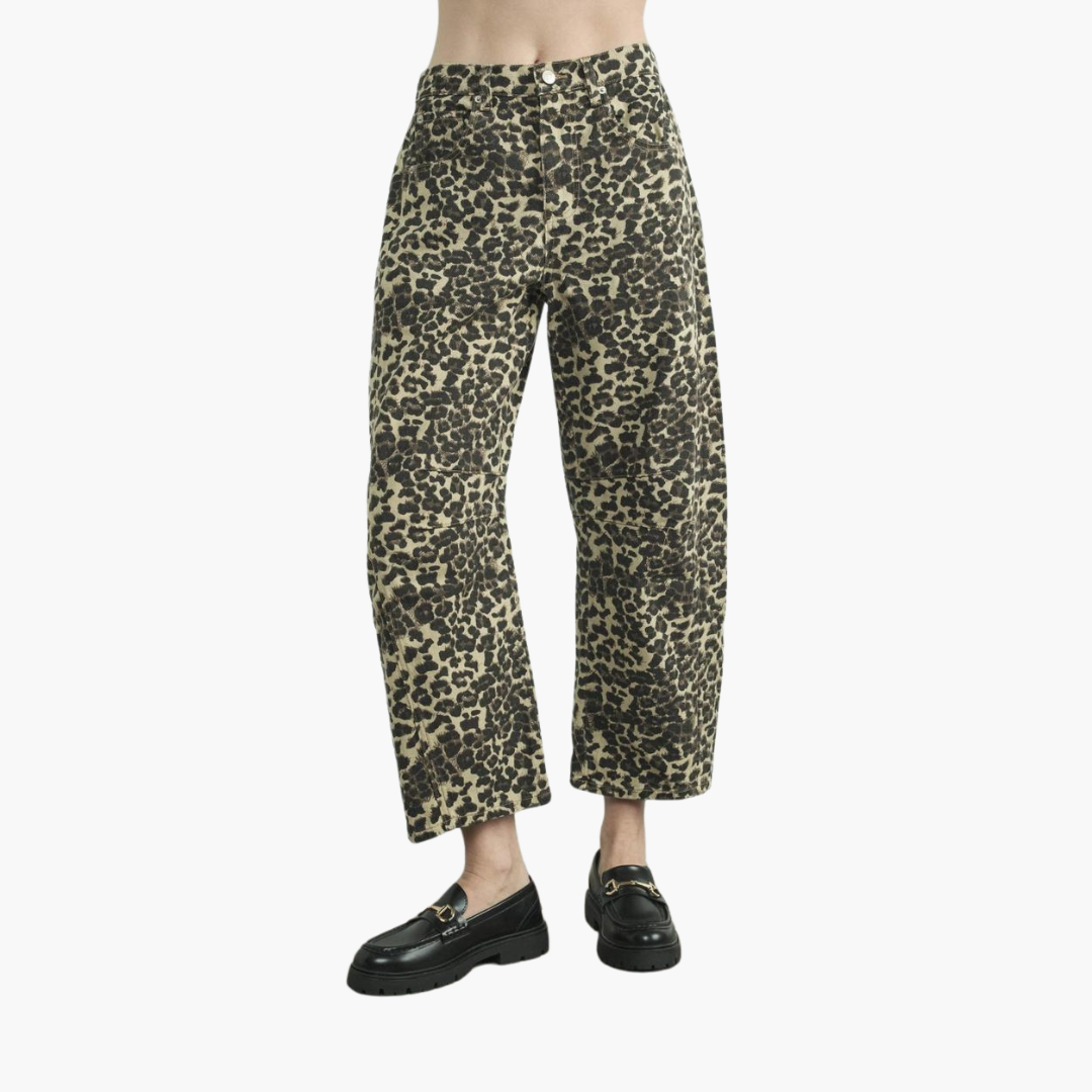 Leopard Slouch Relaxed Fit Denim