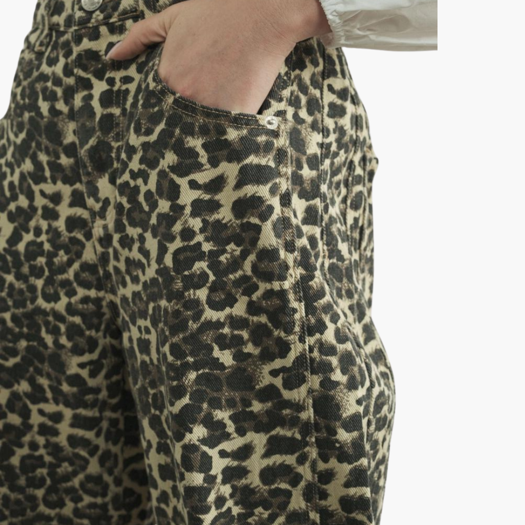 Leopard Slouch Relaxed Fit Denim