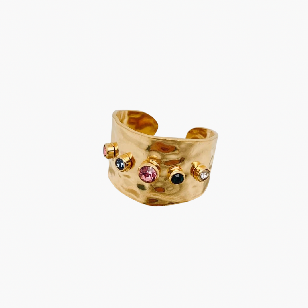 Colored Zircon 18K Gold Plated Ring