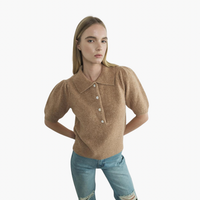 Puff Short Sleeve Collared Sweater