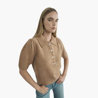 Puff Short Sleeve Collared Sweater