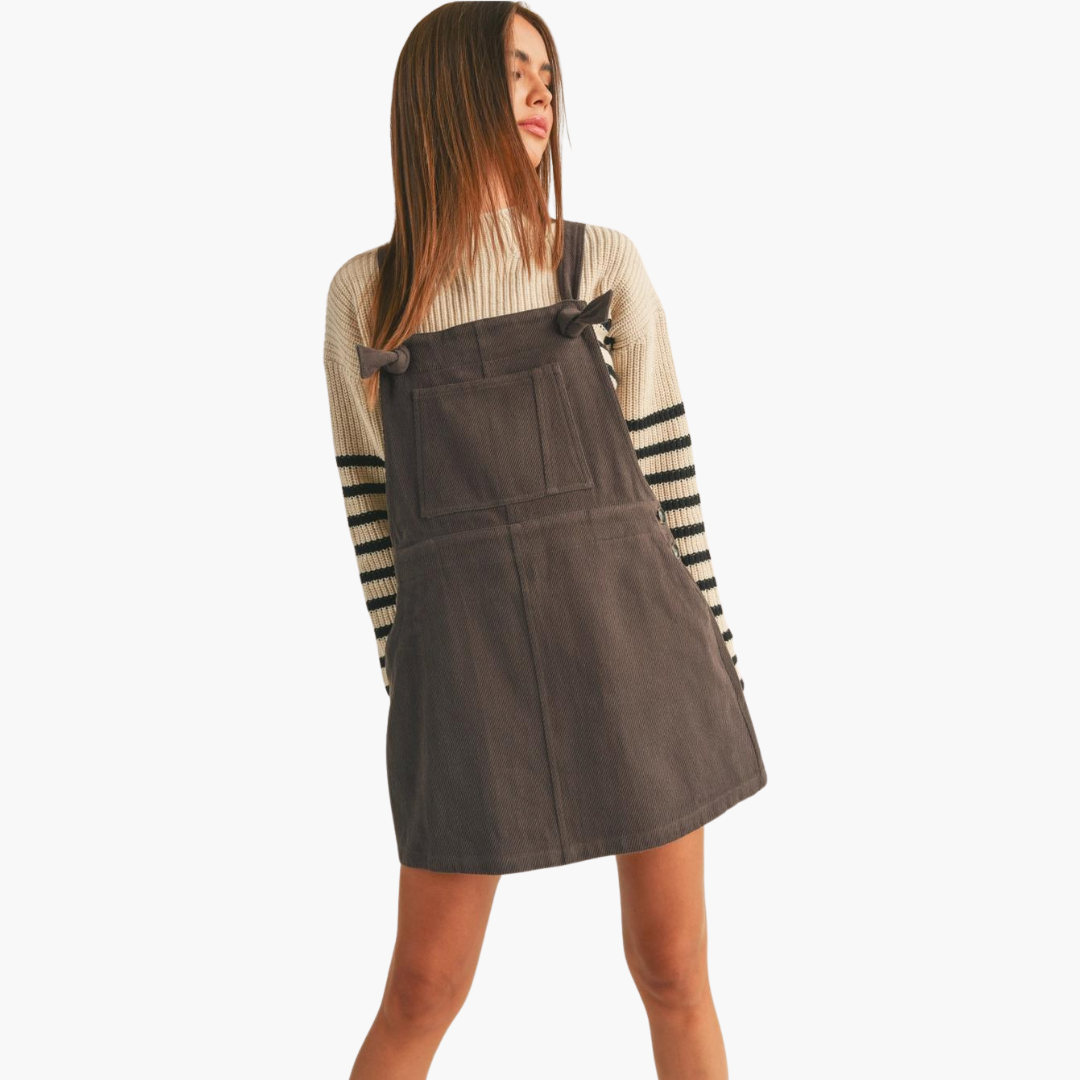 jumper dress cotton Cotton Cargo Jumper Dress XXL / GREY