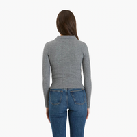 Collared Polo Long Sleeve Knit Top