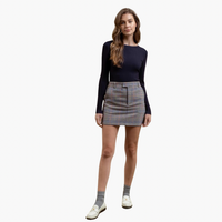 High Waist Plaid Mini Skirt