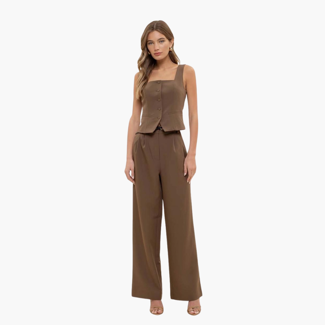 Pleated Wide Leg Dress Pants