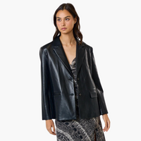 Faux Leather Oversized Blazer