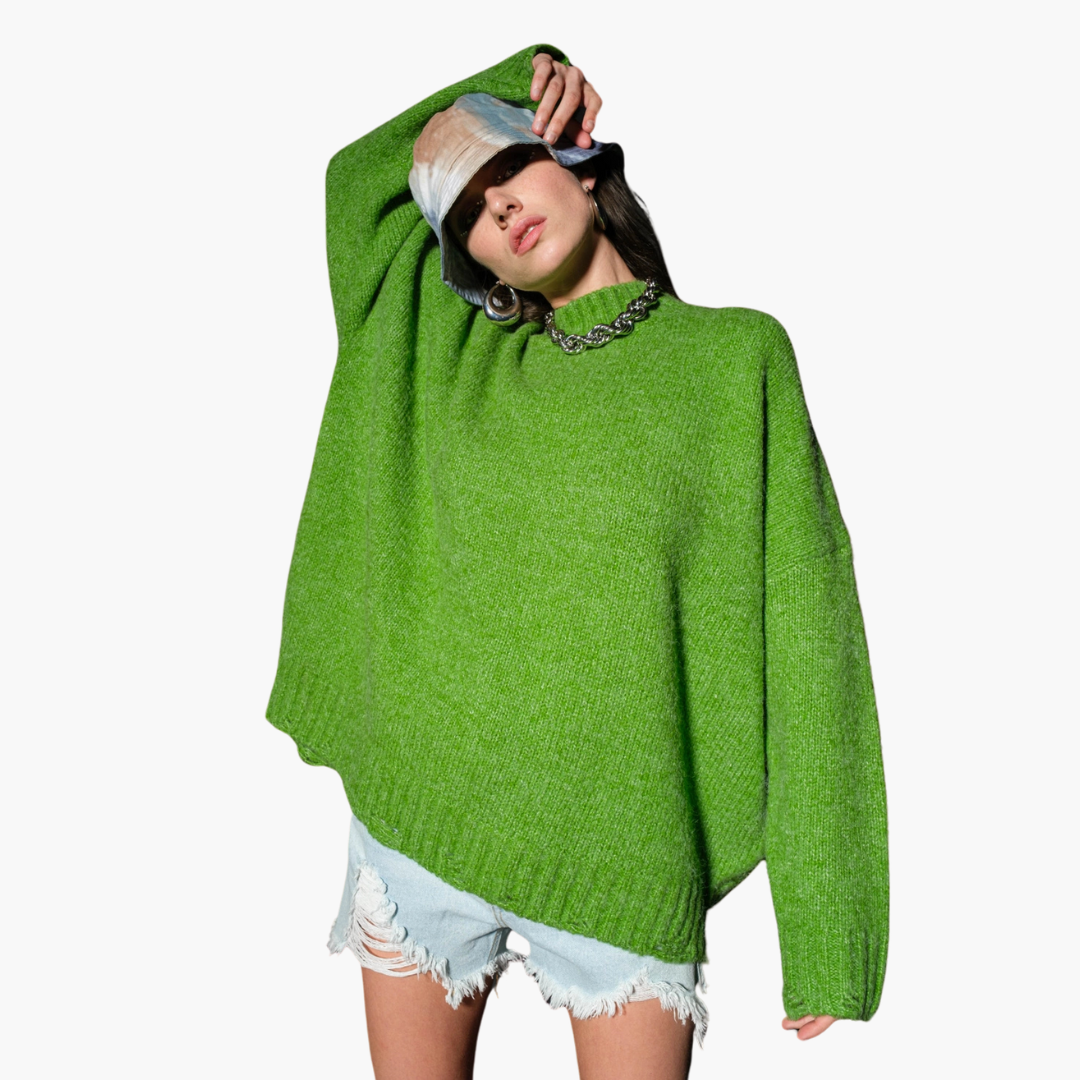 Green Oversized Heavy Knit Sweater