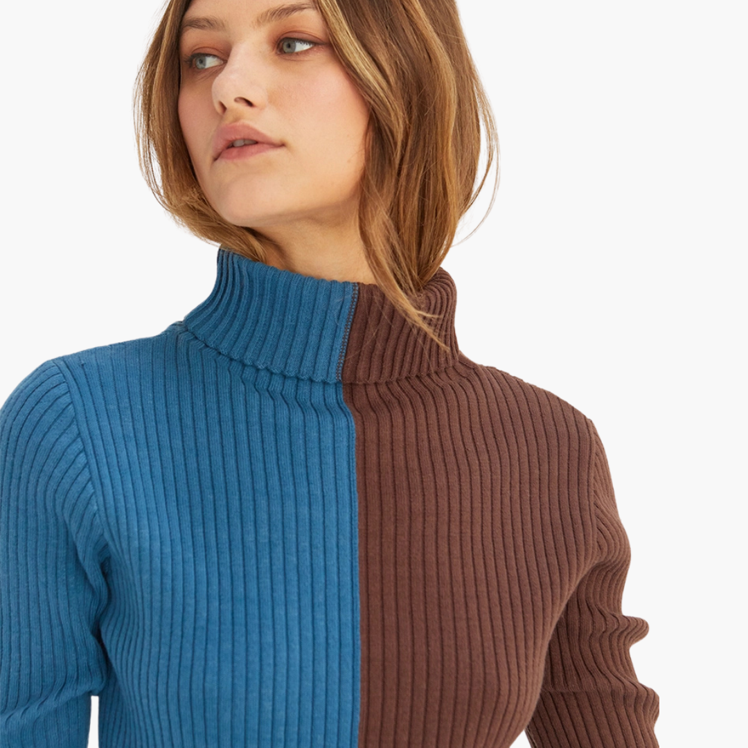 Jodie Color-Block Midi Sweater Dress