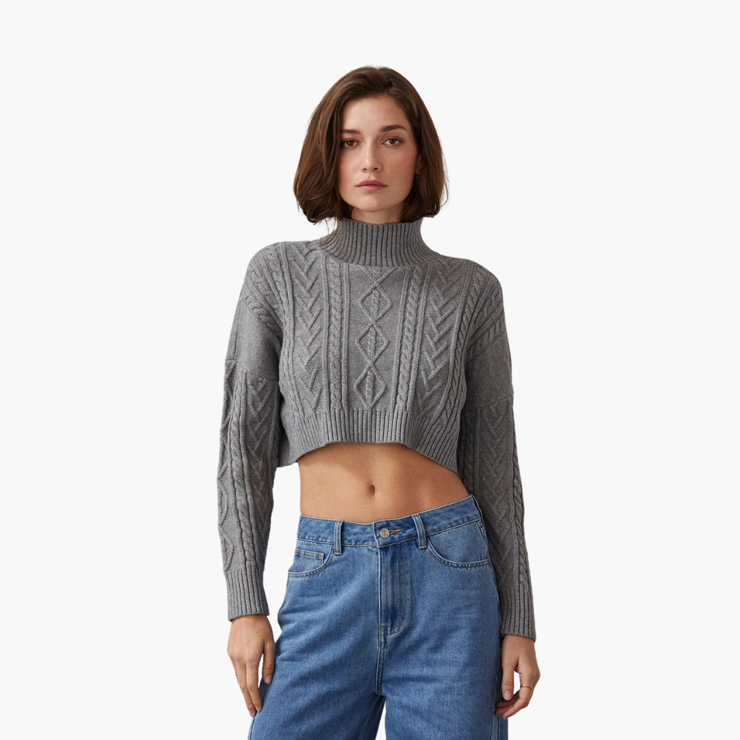 Ralphie Cable Knit Cropped Sweater