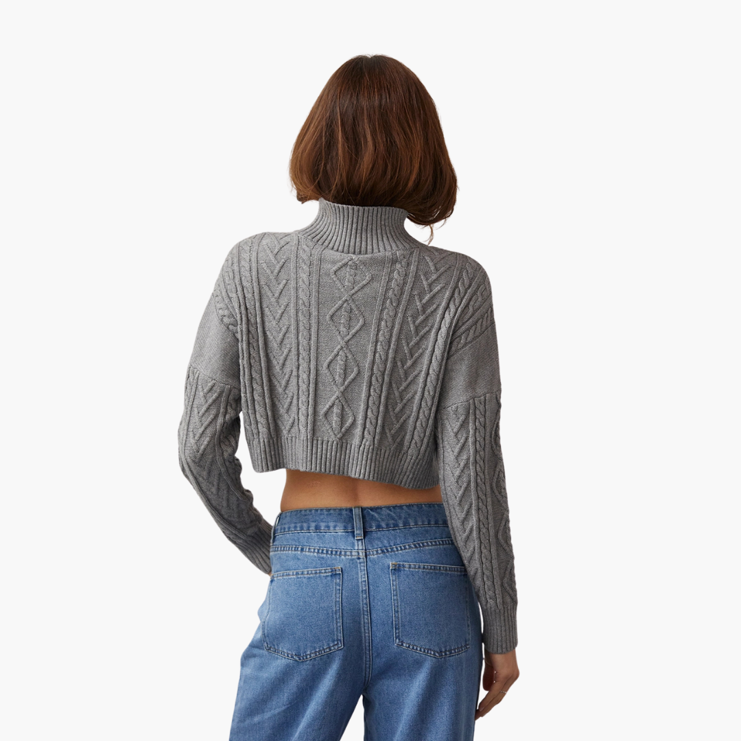 Ralphie Cable Knit Cropped Sweater