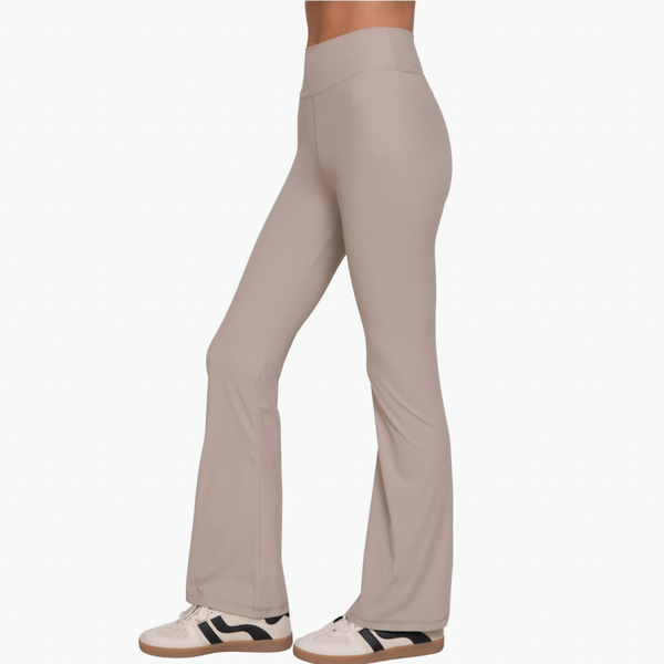 Semi-Flare Ribbed Workout Pants