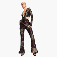 Vegas Kick Flare Sequin Jumpsuit