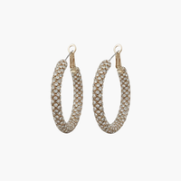 Gold Rhinestone Hoop Earrings