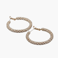 Gold Rhinestone Hoop Earrings
