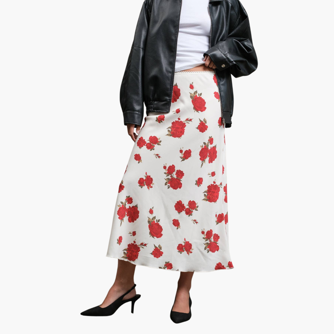 Romantic Rose Midi Skirt
