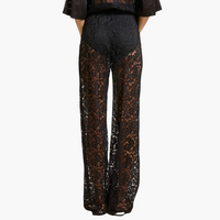 Black High Waist Sheer Lace Trousers