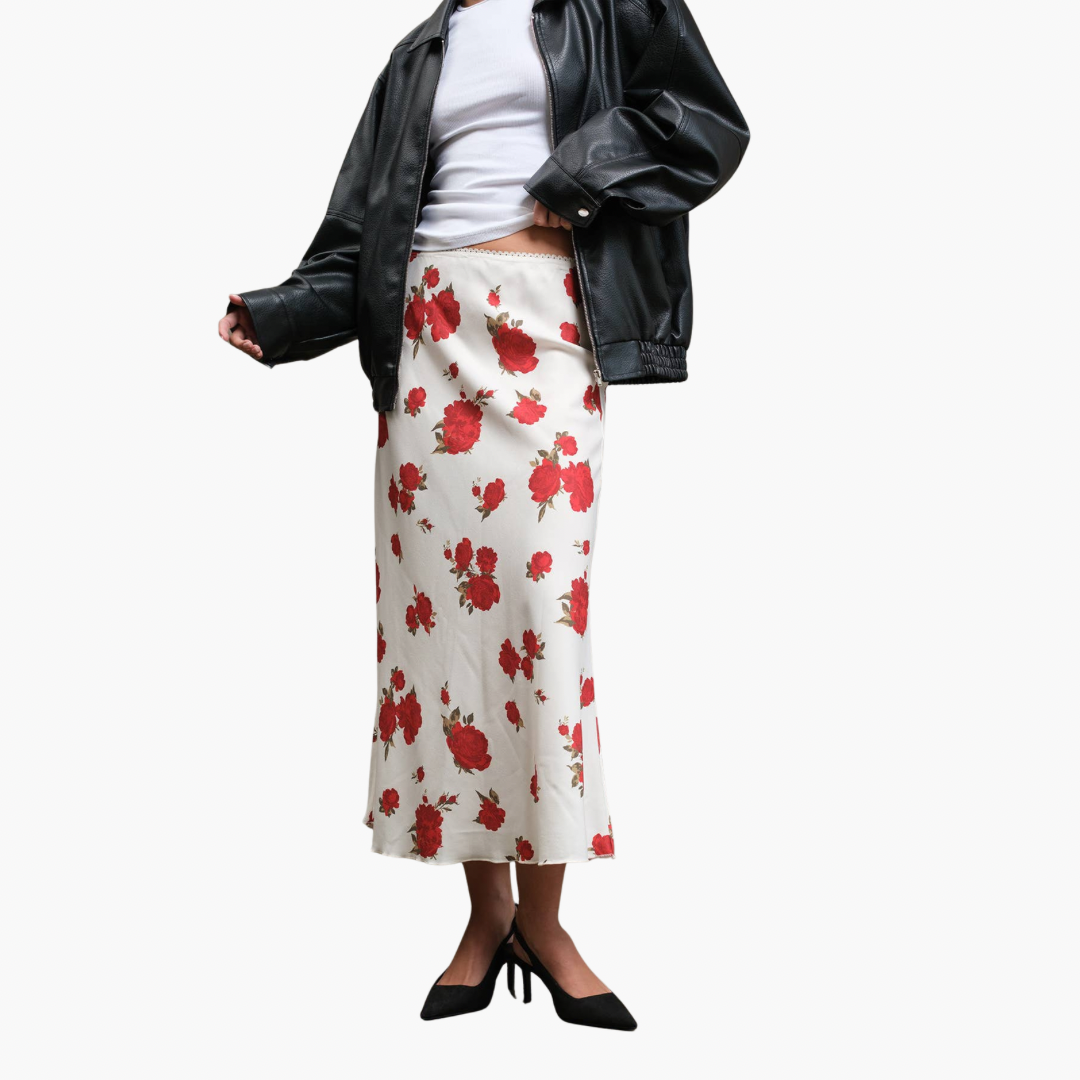 Romantic Rose Midi Skirt