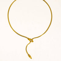 Gildora 18K Gold Non-Tarnish Serpent Y Lariat Necklace