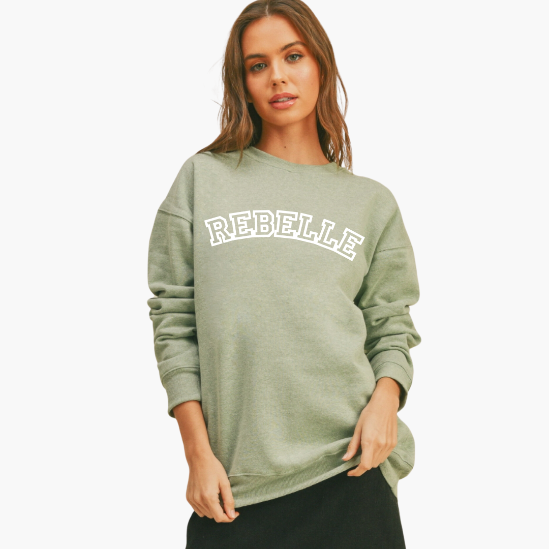 REBELLE Collegiate Sweatshirt in Sage