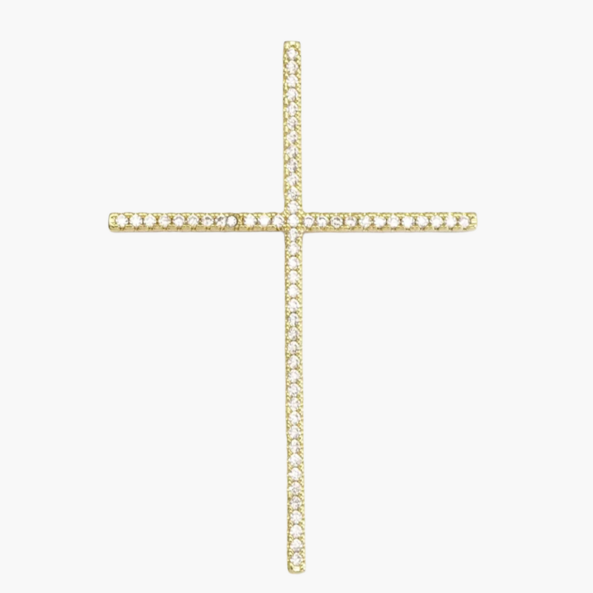 Oversized Micropavé Cross Pendant