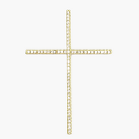 Oversized Micropavé Cross Pendant