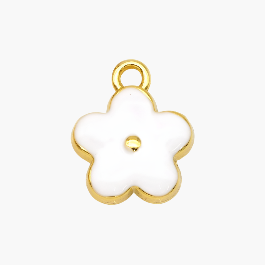 Puffy Enamel Flower Charm