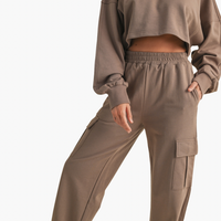 French Terry Taupe Cargo Sweatpants