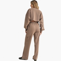 French Terry Taupe Cargo Sweatpants