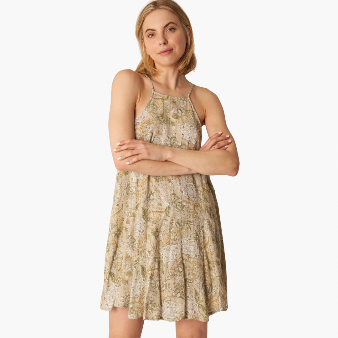 Halter Neck Floral Print Mini Dress