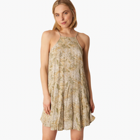 Halter Neck Floral Print Mini Dress