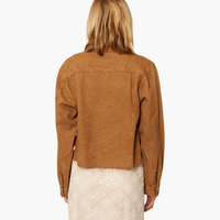 Camel Cropped Denim Jacket
