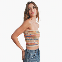 Striped & Geo Pattern Tube Top