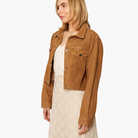 Camel Cropped Denim Jacket