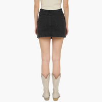 Black Stud Detail Denim Mini Skirt