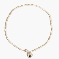 Gosse 18K Gold Vintage Pearl Heart Magnet Necklace