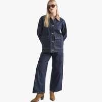 Corduroy Collar Pocket Detail Denim Jacket