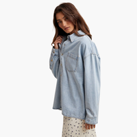 Light Denim Washed Button Up Shirt