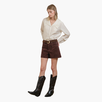 Rum Faux Suede High Rise Shorts