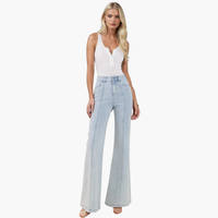 Light Denim Wide Leg Palazzo Jeans