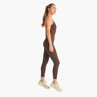 Dark Chocolate Body Hugging 7/8 Length Jumpsuit