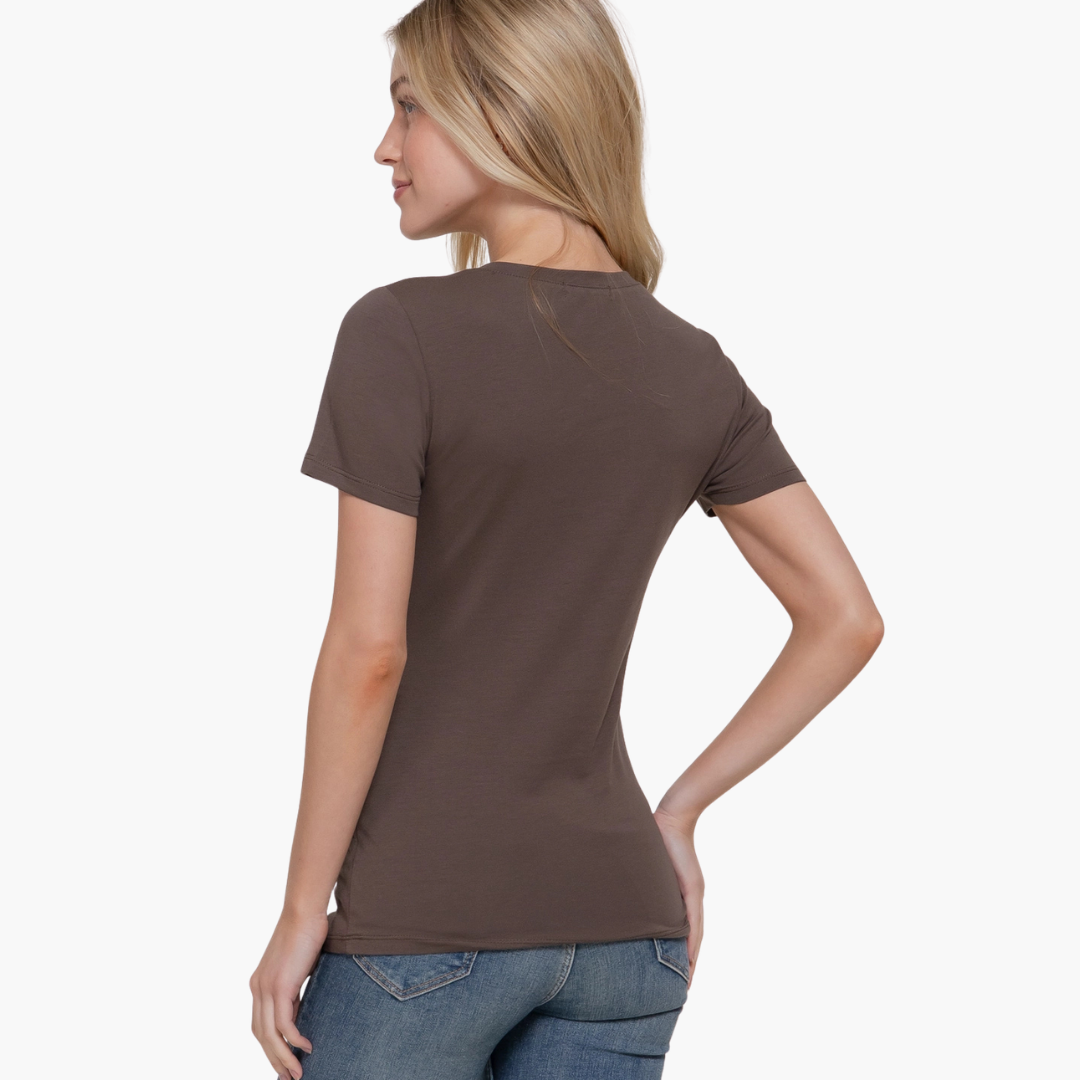 Short Sleeve Crew Neck Cotton Top