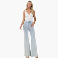 Light Denim Wide Leg Palazzo Jeans