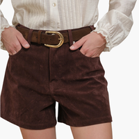 Rum Faux Suede High Rise Shorts