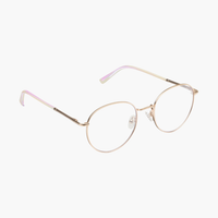 Round Gold Classified Reading Blue Light Glasses + Magnetic Pouch